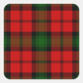 Kerr tartan rode groene vlegel vierkante sticker (Voorkant)