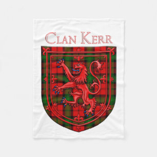 Kerr Tartan Scottish Play Lion Rampant Fleece Deken