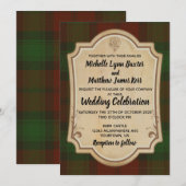 Kerr Tartan Wedding Invitation Kaart (Voorkant / Achterkant)