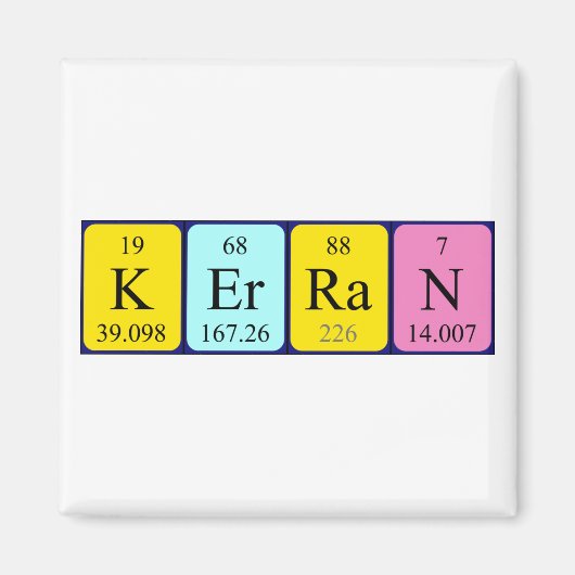 Kerran periodieke tabelnaam magneet (Voorkant)