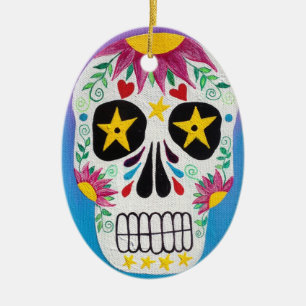 Kerri Ambrosino Art Ornament Sugar Skull