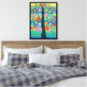 Kerri Ambrosino Mexicaanse Folk Art Tree of Life Canvas Afdruk (Insitu (Slaapkamer))