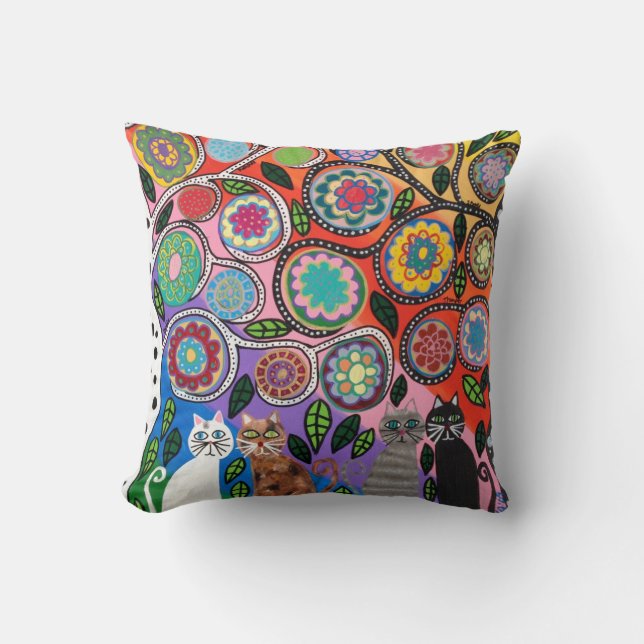 Kerri Ambrosino Pillow - kunstboom voor levenskatt Kussen (Voorkant)