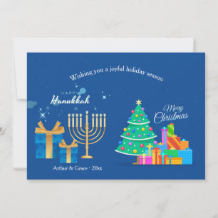 Kerriekaart met Hanukkah Kerstwensen Feestdagenkaart