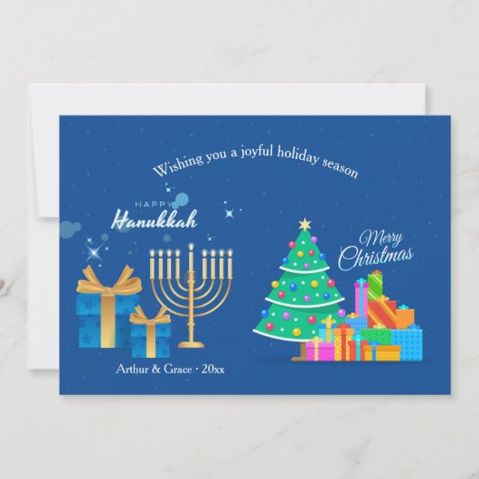 Kerriekaart met Hanukkah Kerstwensen Feestdagenkaart (Voorkant)