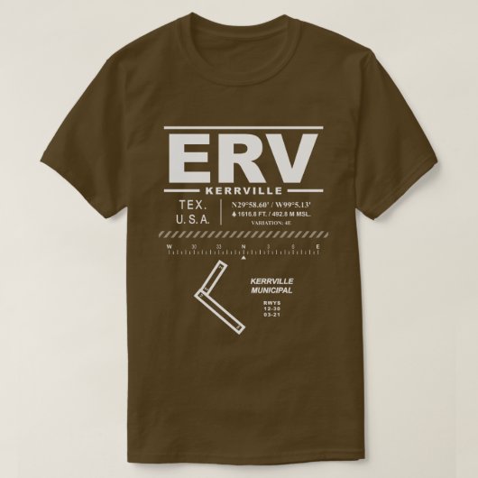 Kerrville Municipal Airport ERV T-shirt (Design voorkant)