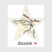 Kerrville Texas Map Sticker (Vel)