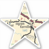 Kerrville Texas Map Sticker (Voorkant)