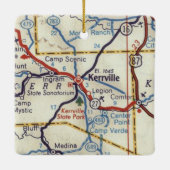 Kerrville TX Map Keramisch Ornament (Achterkant)
