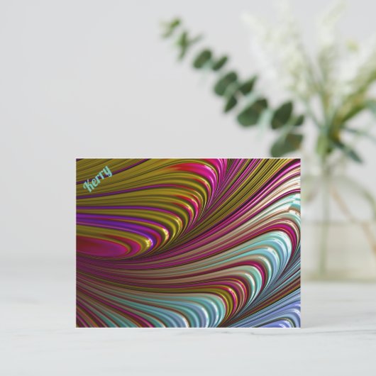 KERRY ~ 3D Fractal Design Pattern ~ Snoep Treat ~ Briefkaart (Staand voorkant)