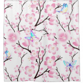 kerry blossom butterflies iridescent elegant roze douchegordijn (Voorkant)