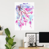 Kerry Blossom flower waterverf, kunstdruk Poster (Thuiskantoor)