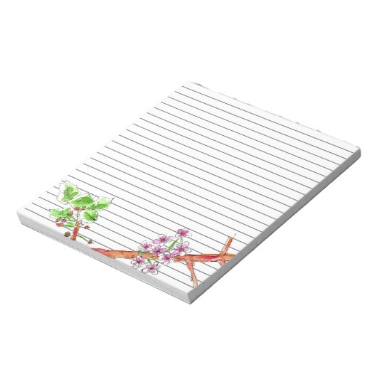 Kerry Blossom Tree Branch Botanical Lined Notitieblok (Linkerzijde)