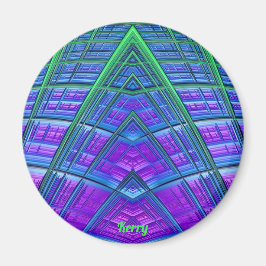 KERRY ~Blue, Green and Paars ~ Abstract Fractal ~ Magneet