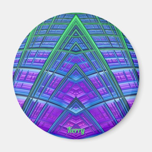 KERRY ~Blue, Green and Paars ~ Abstract Fractal ~ Magneet (Voorkant)