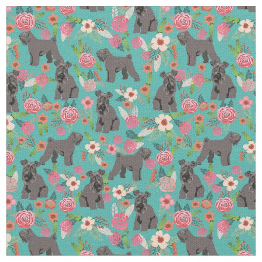 kerry blue shiper  florals turquoise stof (Close Up)