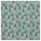 kerry blue shiper  florals turquoise stof (Swatch)