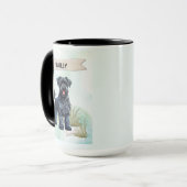 Kerry Blue Terrier Aquarel Gepersonaliseerd Mok (Voorkant links)