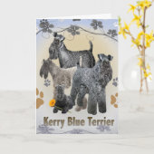 Kerry Blue Terrier Cards Kaart (Gele Bloem)