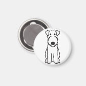 Kerry Blue Terrier Dog Cartoon Magneet (Voorkant / Achterkant)