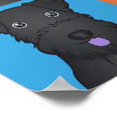 Kerry Blue Terrier Dog Cartoon Pop-Art Poster (Hoek)