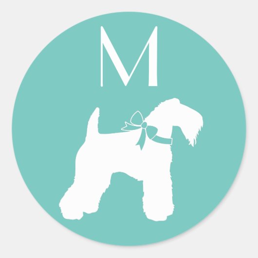 Kerry Blue Terrier Dog Puppy Ronde Sticker (Voorkant)