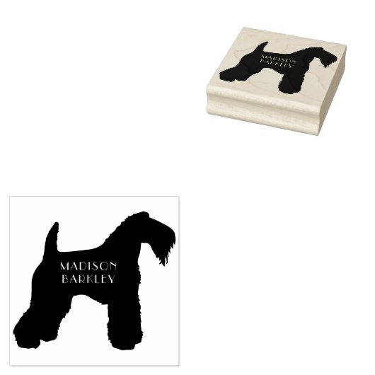 Kerry Blue Terrier Dog Puppy Rubberstempel (Gestempeld)