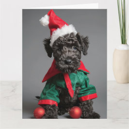 Kerry Blue Terrier Elf Puppy Kerst Kaart