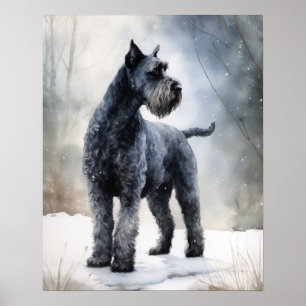 Kerry Blue Terrier Hondenkunst Print Poster