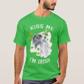 Kerry Blue Terrier Hondenliefhebber Fun Kiss me Ik T-shirt (Voorkant)
