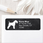Kerry Blue Terrier Hondenras Silhouette Etiket (Insitu)