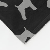 Kerry Blue Terrier Hondenras Silhouettes Patroon Fleece Deken (Hoek)