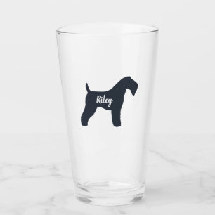 Kerry Blue Terrier hondensilhouet gepersonaliseerd Glas
