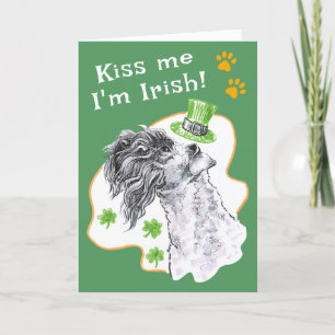 Kerry Blue Terrier Irish Dog Funny St Patricks Day Feestdagen Kaart
