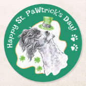 Kerry Blue Terrier Irish Dog Funny St Patricks Day Ronde Kartonnen Onderzetter (Voorkant)
