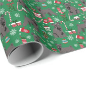 Kerry Blue Terrier-kersthond Cadeaupapier (Rol Hoek)