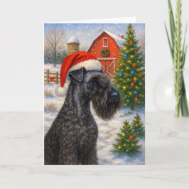 Kerry Blue Terrier Kerstkaart Feestdagen Kaart