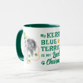 Kerry Blue Terrier Lucky Charm Iers Hondenliefhebb Mok (Voorkant links)