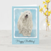 Kerry Blue Terrier Painting - Cute Original Dog Ar Kaart (Gele Bloem)