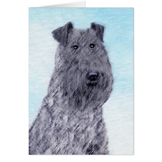 Kerry Blue Terrier Painting Cute Original Dog Art (Voorkant)