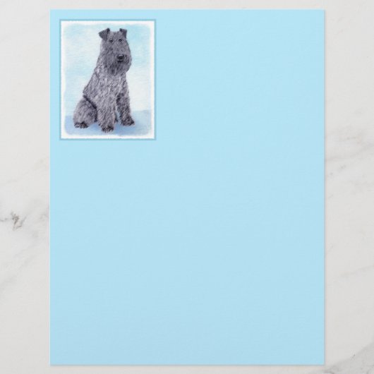 Kerry Blue Terrier Painting Cute Original Dog Art (Voorkant)