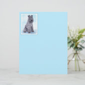 Kerry Blue Terrier Painting Cute Original Dog Art (Staand voorkant)
