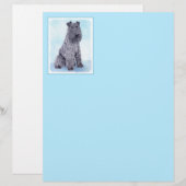 Kerry Blue Terrier Painting Cute Original Dog Art (Voorkant / Achterkant)