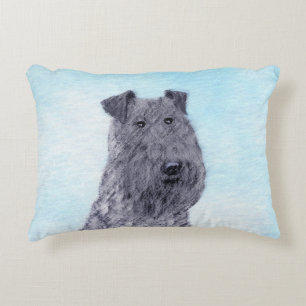 Kerry Blue Terrier Painting Cute Original Dog Art Accent Kussen