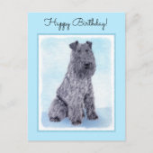 Kerry Blue Terrier Painting Cute Original Dog Art Briefkaart (Voorkant)