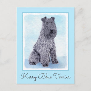 Kerry Blue Terrier Painting Cute Original Dog Art Briefkaart