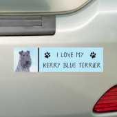 Kerry Blue Terrier Painting Cute Original Dog Art Bumpersticker (Op auto)