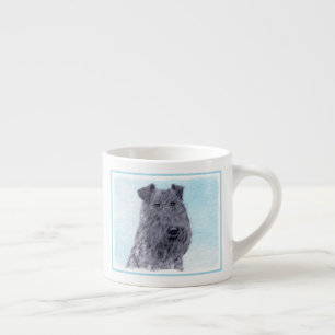 Kerry Blue Terrier Painting Cute Original Dog Art Espresso Kop