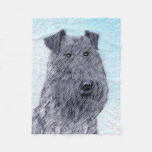 Kerry Blue Terrier Painting Cute Original Dog Art Fleece Deken