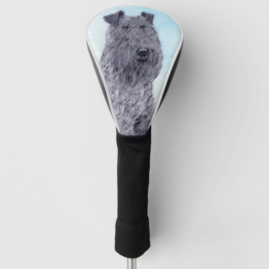 Kerry Blue Terrier Painting Cute Original Dog Art Golfheadcover (Voorkant)